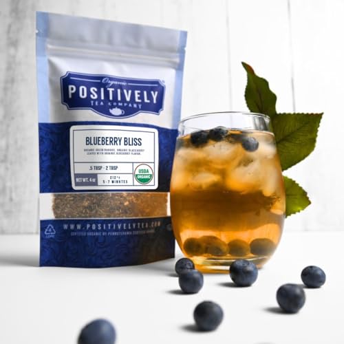 Image of Organic Positively Tea Company, Blueberry Bliss Rooibos Tea, Loose Leaf, 16 Ounce