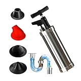 Qcesorib Rohrreiniger Druckluft mit Luftdruckanzeige, Abflussreiniger Pumpe mit Luftkompression, Pressluft Rohrreiniger mit 4 Saugnäpfen, für Waschbecken, Toiletten, Badezimmer, Dusche
