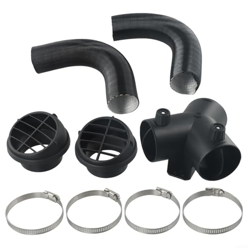 Kit de conduit d'air chaud pour chauffage diesel comprenant un tuyau de dérivation en Y de 60 mm, une grille d'aération et des colliers de serrage pour Eberspacher et modèles