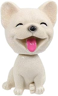 Amosfun Dashboard Nodding Heads Bobble Head French Bulldog Dog Car Dash Puppy Simulation for Car Vehicle Cake Decoration Decor Home Decorative