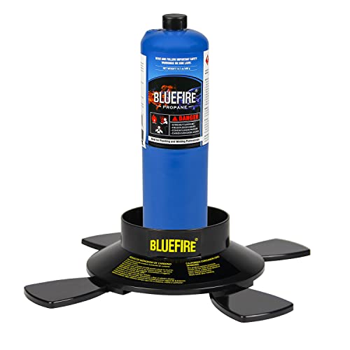 Bluefire Dual-Use Camping & Brazing Fuel Gas Cylinder Stand Star Shape Bottle Base Propane Mapp Map Pro Canister Stabilizer, Accessory For Portable Welding Torch Burner Stove,Bottle Not Included #TOP5
