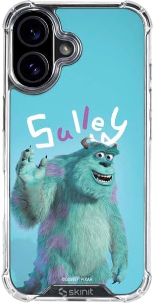 Skinit Clear Phone Case Compatible with iPhone 16 - Officially Licensed Disney Monsters Inc. Mike Portrait Design