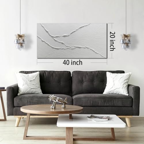 HUBOSKN Abstract Canvas Wall Art Office White Wall Decor For Living Room Minimalist Artwork For Dormitorios 20 x 40 Inch by HUBOSKN - Used condition - Image 4