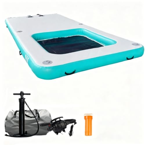Plataforma Flotante Inflable, Flotador para Tomar el Sol en Lagos, Piscinas y Playas, Balsa Flotante con Capacidad para 4 a 6 Personas, Fácil inflado