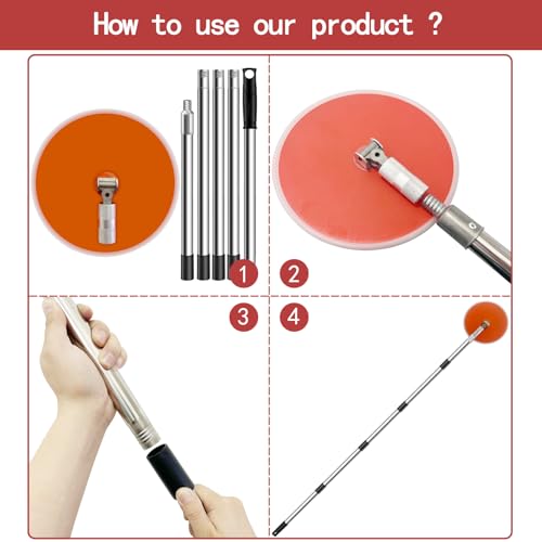 Drywall Pole Sander,80 inch Drywall Sander With Extension Pole,360 Radial Sander with Adjustable Extension Pole for Dry Wall and Ceilings,Includes 5pcs Sanding Sheets (80,120, 150,180,240 Grit) by koyata - Image 4