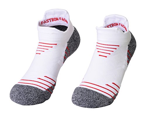 FASTBON Short Compression Socks 10-20mmHg for Men & Women - Best Athletic & Medical for Running, Flight, Travel, Blood Circulation & Recovery (1，2, 3, 6 Pair) US 5-8