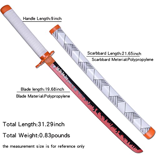 Douzoni Bamboo Demon Slayer Sword , Rengoku Sword ,Tanjiro Sword,Zenitsu Sword ,Anime Original Texture ,Demon Slayer Cosplay And Collection,31Inchs (Rengoku Kyoujurou-31In) #TOP2