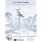 havit 3 in 1 Wireless Charger, Qi2.2 Certified 25W Magnetic Charging Station with Active Cooling for iPhone 17/16/15/14/13/12, Apple Watch & AirPods, 45W Adapter Included, Silver - Image 2
