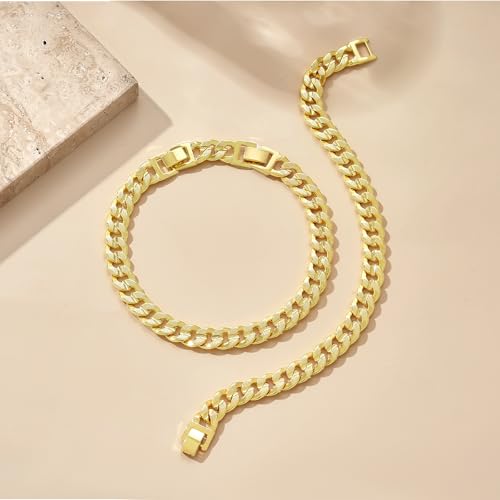 Image of KissYan Gold Ankle Bracelets for Women, 14K Gold Anklets Chunky Cuban Link Chain Summer Beach Foot Jewelry Gifts for Women