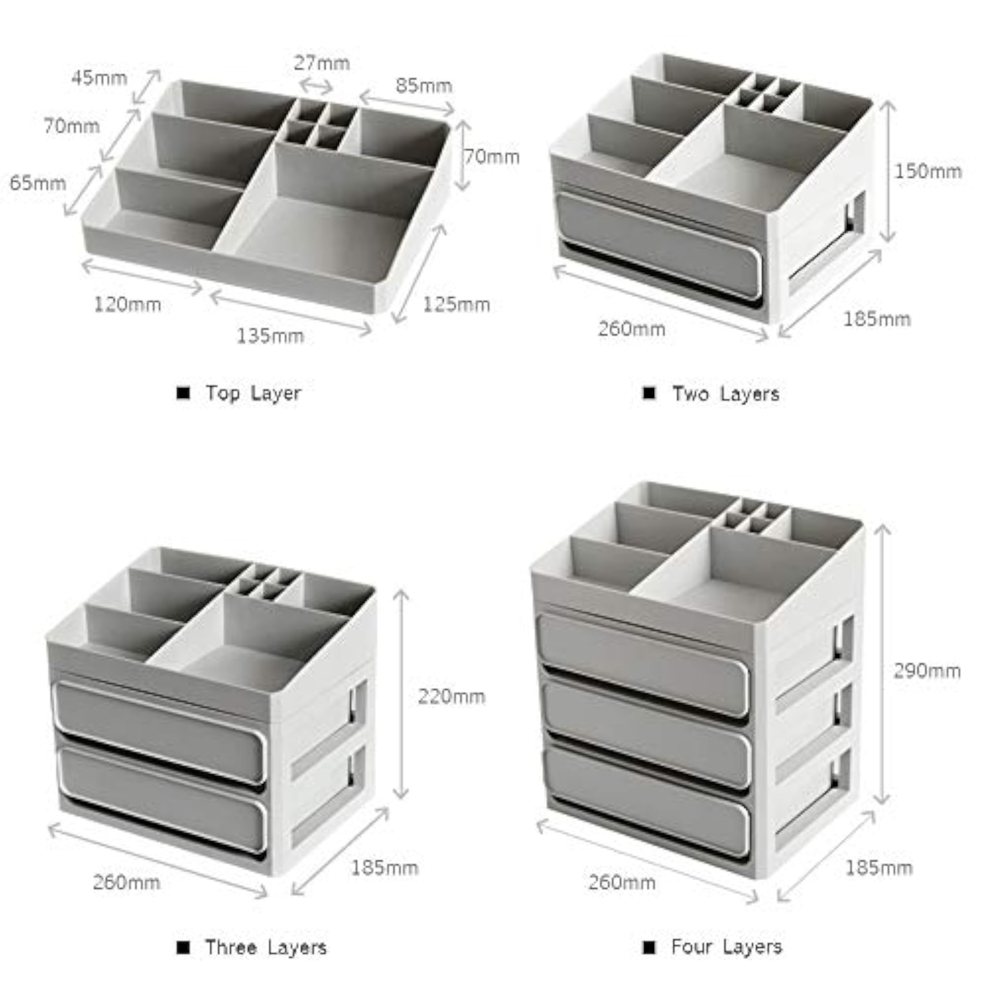 Large Capacity Multi-Functional Cosmetics Storage Box