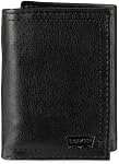 Levi's Trifold Portefeuille - Sleek et Slim comprend ID Porte-fenêtre et carte de crédit pour homme, logo noir embossé