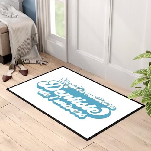 Paillasson Blanc Docteur Dent Soins tapis de sol 60x40cm rigide