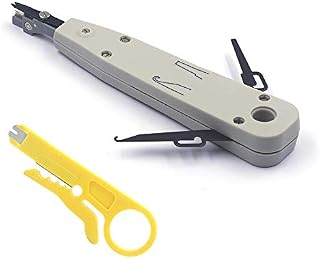 VCE G602 Punch Down Tool, Ethernet Krone Tool for RJ45 Socket Cat5/Cat6/Ca7 & Telephone Cable, Impact IDC Data Punchdown Tool with Wire Stripper Combo