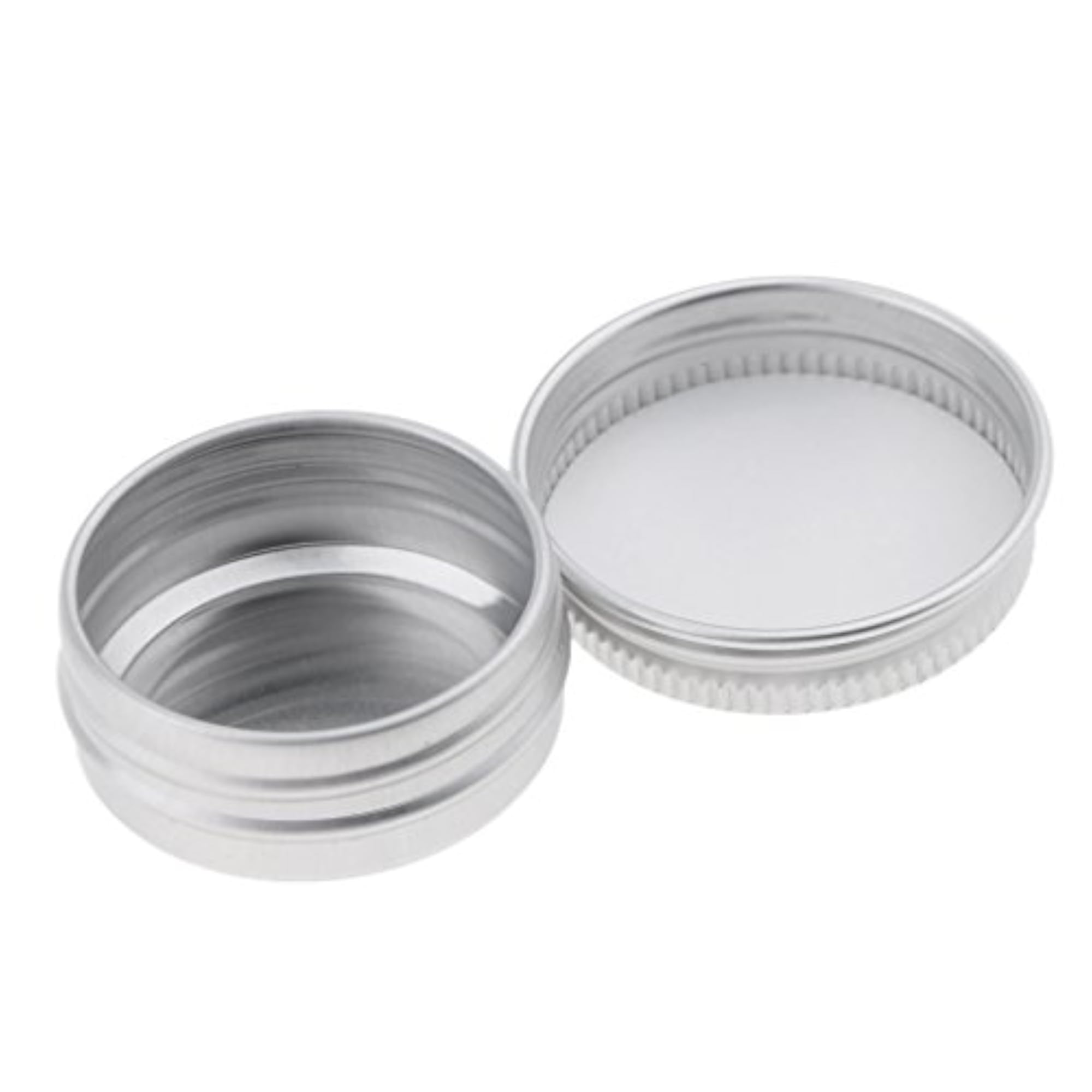 1/2-Ounce Screw Top Flat Aluminum Silver Slide Round Tin Containers for Lip Balm
