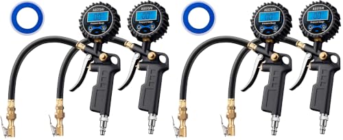 Image of AstroAI Digital Tire Pressure Gauge with Inflator 3-250 PSI Fits 1 /4 inch NPT (Pack of 2)