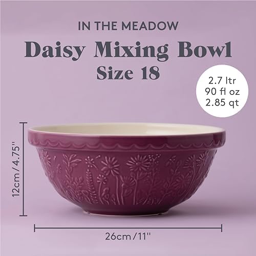 Mason Cash In The Meadow Daisy Size 18 Mixing Bowl, 2.85 Quart - Thumbnail 4