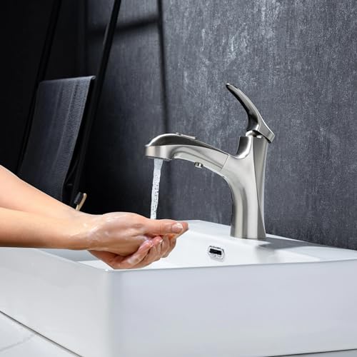Grifo de lavabo extraíble que soluciona las salpicaduras en el baño con su caño extensible 3