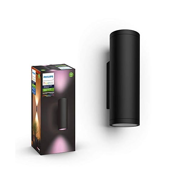 Philips Hue White & Color Ambiance Appear Außenwandleuchte schwarz 710lm, dimmbar, bis zu 16 Mio. Farben, steuerbar via…