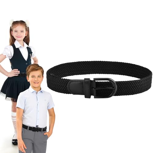 Flintronic Kinder Gürtel - Elastischer Flechtgürtel für Jungen & Mädchen, Stretch Stoffgürtel für Hosen & Jeans - Vielseitiger Gürtel für Teenager & Junioren