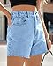 Cicy Bell Womens High Waisted Jean Shorts Summer Baggy Stretchy Straight Leg Raw Hem Mom Denim Shorts