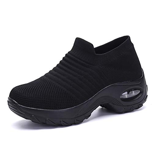 Womens Walking Shoes Sock Casual Ladies Fashion Sneakers Comfortable Slip On Air Cushion Platform Women's Footwear