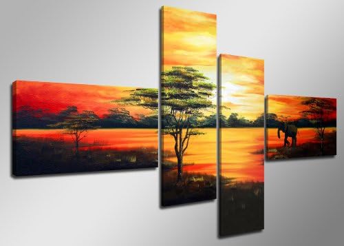 Visario Quadro su tela Nature 160 x 70 cm 4 tele modello nr XXL 6504. I