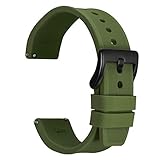 Impermeable y Liviano: Esta correa tiene un acabado de rayas claras con buena resistencia al agua y durabilidad. Usar el pasador de liberación rápida puede ayudarlo a cambiar la correa en un segundo. Espesor: 2.9 mm a 4.5 mm.