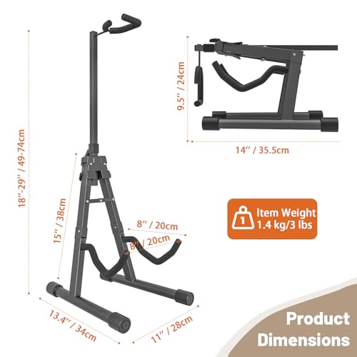 Image of GLEAM Guitar Stand - Universal for Acoustic Electric and Classic Guitars and Bass (Upgrade)
