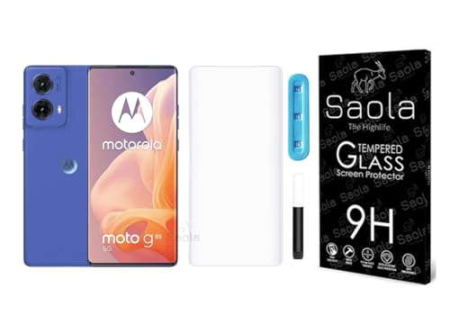 Image of Saola 1-Pack UV Curved Tempered Glass for Motorola G85 | 9H Hardness | Edge-to-Edge Full Screen Coverage | UV Light Installation | Scratch Resistant | Case Friendly Screen Protector. (6.67 Inches)