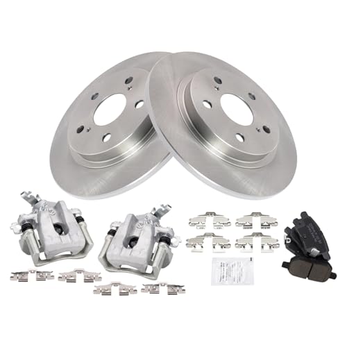 Image of TRQ Brake Pad & Rotor Kit Ceramic Compatible with 2009-2010 Pontiac Vibe 2009-2013 Toyota Matrix