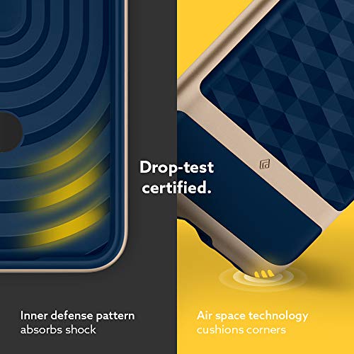 Image of CASEOLOGY Parallax Back Cover Case Compatible For Google Pixel 5 (Thermoplastic Polyurethane and PC | Navy Blue)