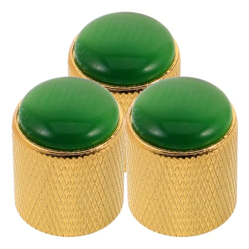 Boutons de potentiomètre guitare électrique métal vert œil de chat volume tonalité basse