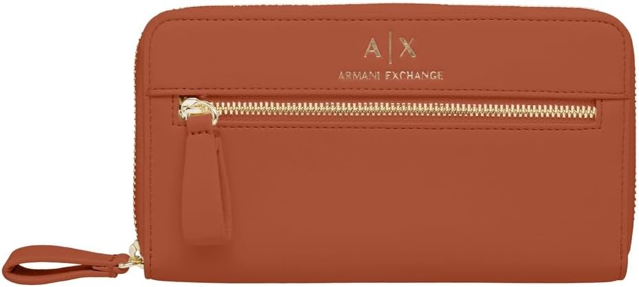 Armani Exchange Women's Diane, Embossed Logo, Zip Around