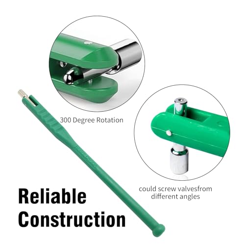 Image of Tire Valve Stem Puller Tool with Valve Core Tool, 11.4 Inch Long Valve Stem Extension Adapter, Replacement for Installation and Removal of Valve Stems