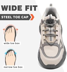 Nasogetch Veiligheidsschoenen Heren Vrouwen Werkschoenen Lichtgewicht Sportieve Stalen Teen Schoenen Ademend Beschermend Schoenen 770 Beige 41 EU