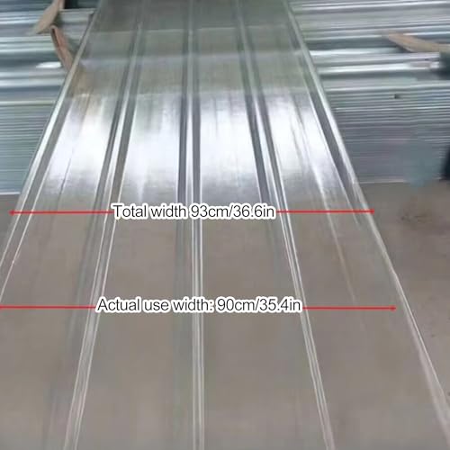 5 pannelli ondulati da 90 cm di larghezza, in plastica, per serre, capannoni, tetti e strutture esterne