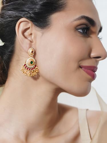 Image of Rubans Chandelier Earrings Traditional Festive Jewellery Gift for Women & Girls