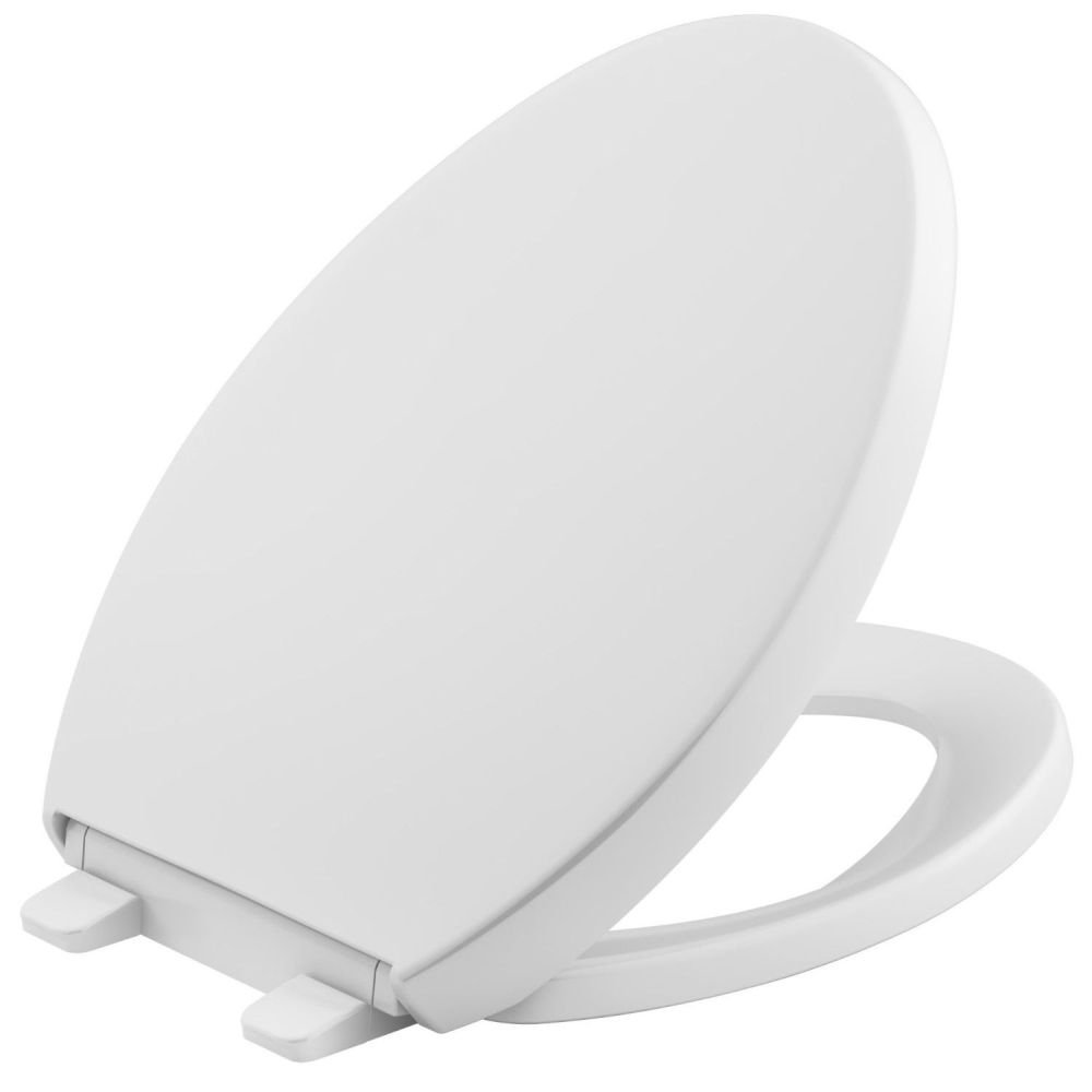 KOHLER K-4008-95 Reveal Quiet-Close with Grip-Tight Bumpers Elongated Toilet Seat, Ice Grey