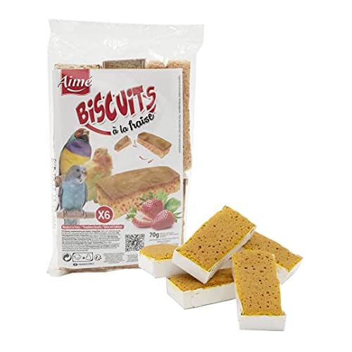 Aime Biscuits à la Fraise pour Oiseau Génoise 6 Portions 70 g
