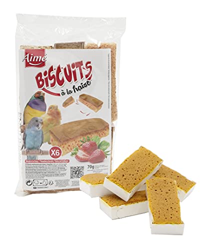 Aime Biscuits à la Fraise pour Oiseau Génoise 6 Portions 70 g