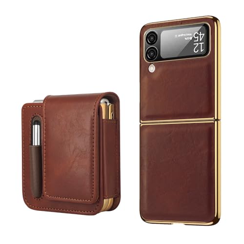 Housse en cuir PU pour Samsung Z Flip 4 idéale pour les déplacements avec son clip ceinture