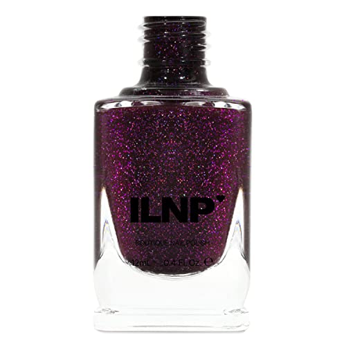 Image of ILNP Madeline - Delicious Dark Berry Holographic Nail Polish, Chip Resistant, 7-Free, Non-Toxic, Vegan, Cruelty Free, 12ml