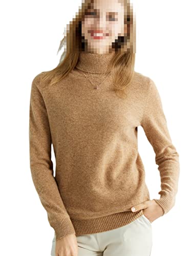 Women's Knit Sweater Cashmere Turtleneck Pullover Top Women's