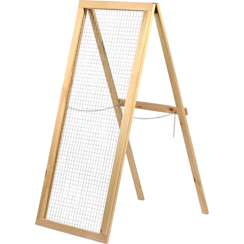 dobar® Green Label Kompostsieb stehend aus Douglasie - Durchwurfsieb mit Stahldraht 10 x 10 mm - Gartensieb für Kompost, Erde - 110 x 52 cm