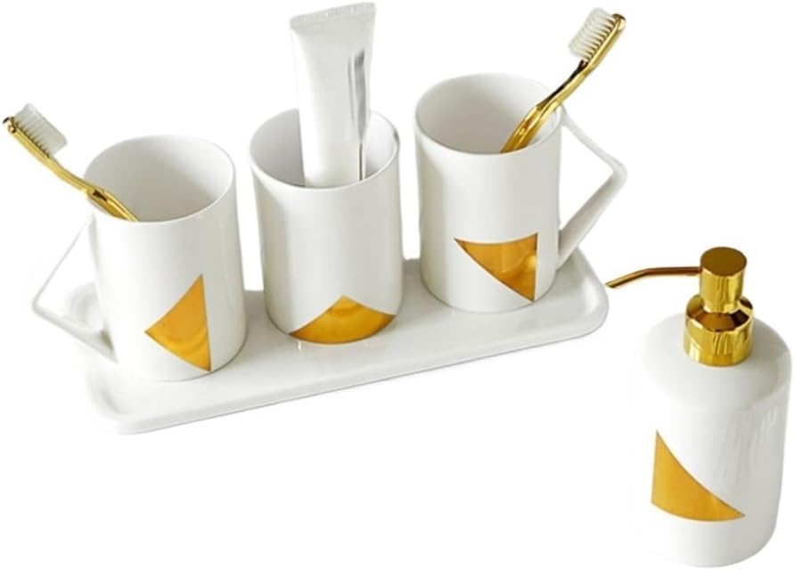 Set Ceramic Tooth Cup Tooth Set Bathroom Supplies Decoration Bone China Bathroom Toilet Wash