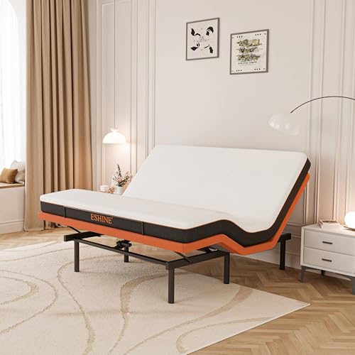 Image of ESHINE King Adjustable Bed Frame with 8 inch Mattress, Zero Gravity