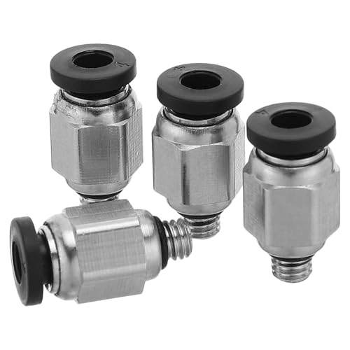 TOVINANNA 4pcs M5 Pneumatic Quick Connectors Copper Pipe Threaded Straight Air Fittings Push to Connect Hose Adaptors for Industrial and Scientific Use