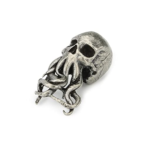 Punk Laiton Perle Porte-clés Pendentifs Cuivre Crâne Porte-clés Corde Perles Paracord...