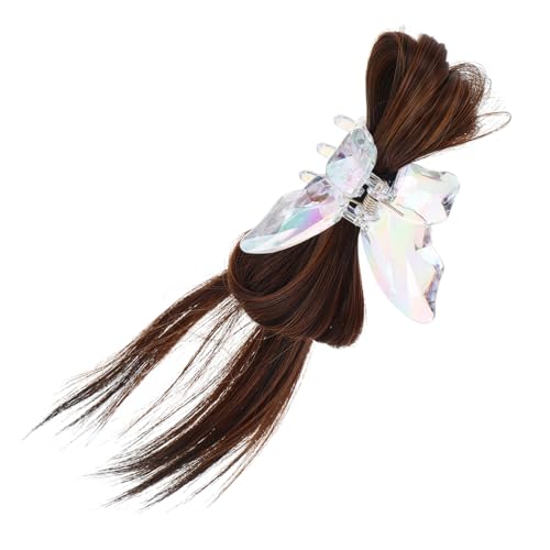 AUTSUPPL 羽の羽根の頭飾り 大きな爪クリップ ヘアバレッタ ポニーテールエクステンション人毛 ノベルティのかぶと パーティーかんざし 太い髪用の爪クリップ 大ヘアクリップ プラスチック