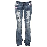  Affliction Damen Jeans Jade Drifter Portland Blau, 25
